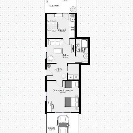 아파트 T2 Rdc Avec Terrasse Et Parking Prive *